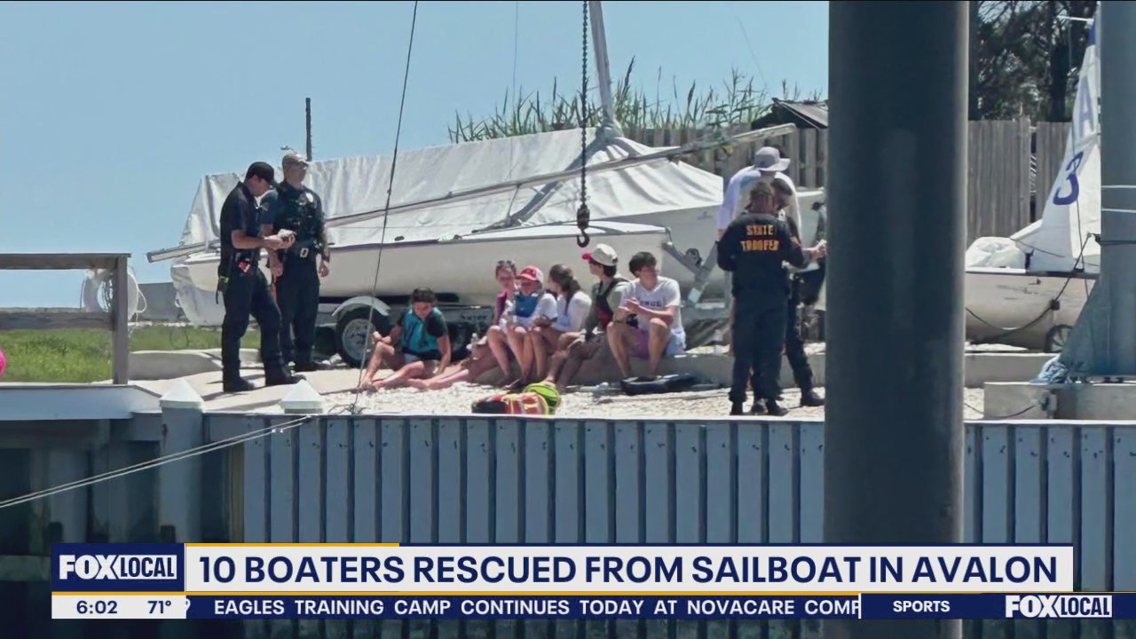 Boaters rescued after engine dies in rough water at Jersey shore