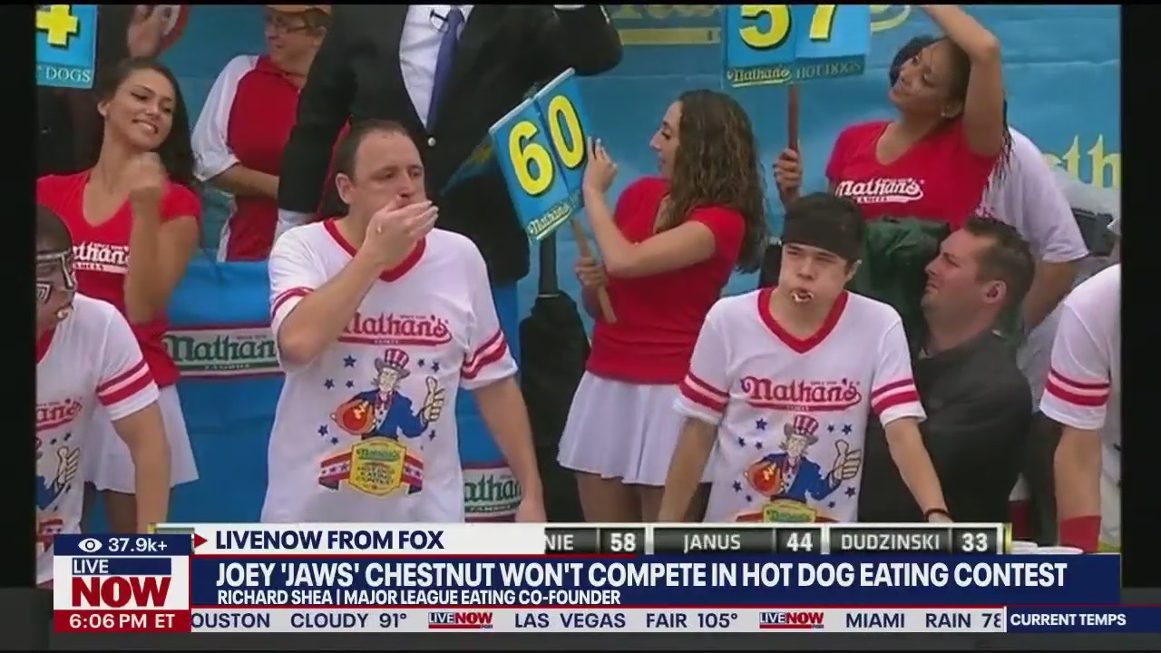 Joey Chestnut won't compete in 2024 hot dog eating contest