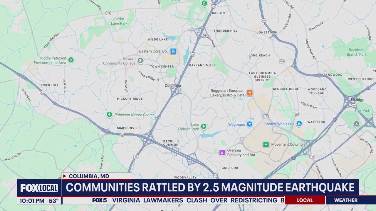 2.5 magnitude earthquake shakes Columbia, surrounding areas