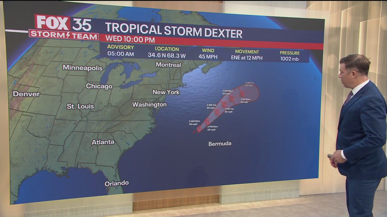 Tropical Storm Dexter forms in the Atlantic