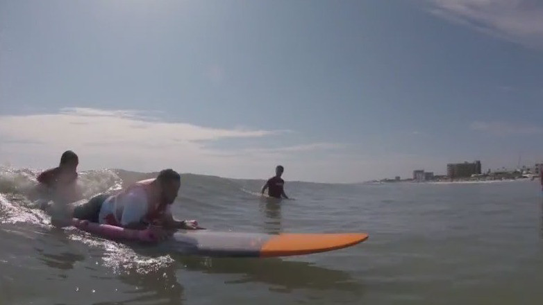 Wounded Warriors go surfing at New Smyrna Beach