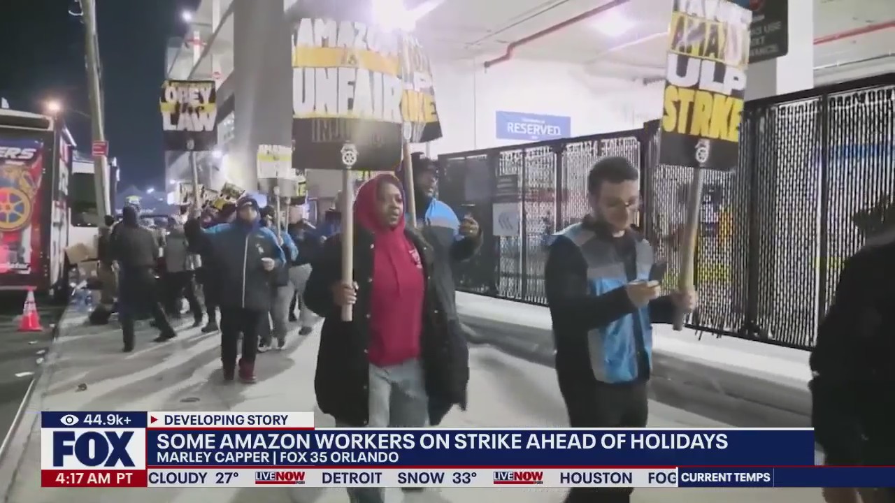 Amazon workers on strike