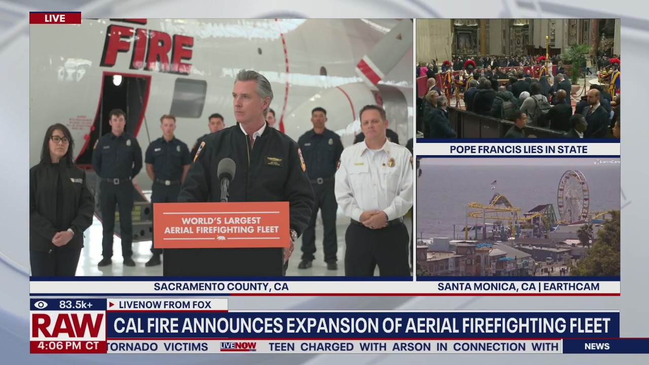 Newsom touts "world's largest" air firefighting fleet