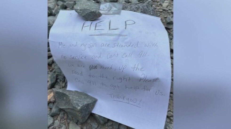 Mom, son rescued in California forest thanks to notes they left on a remote road