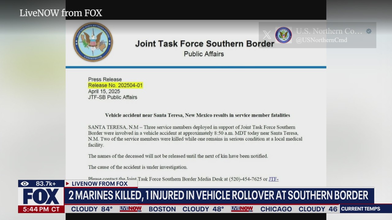 Two service members killed in 'vehicle accident'