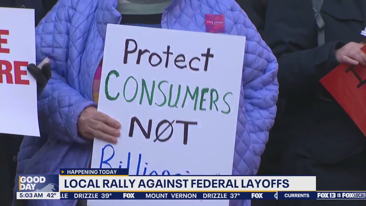 Local rally against federal layoffs
