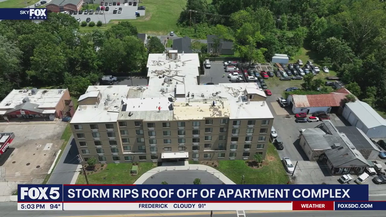 Storm rips roof off of West Virginia apartment complex
