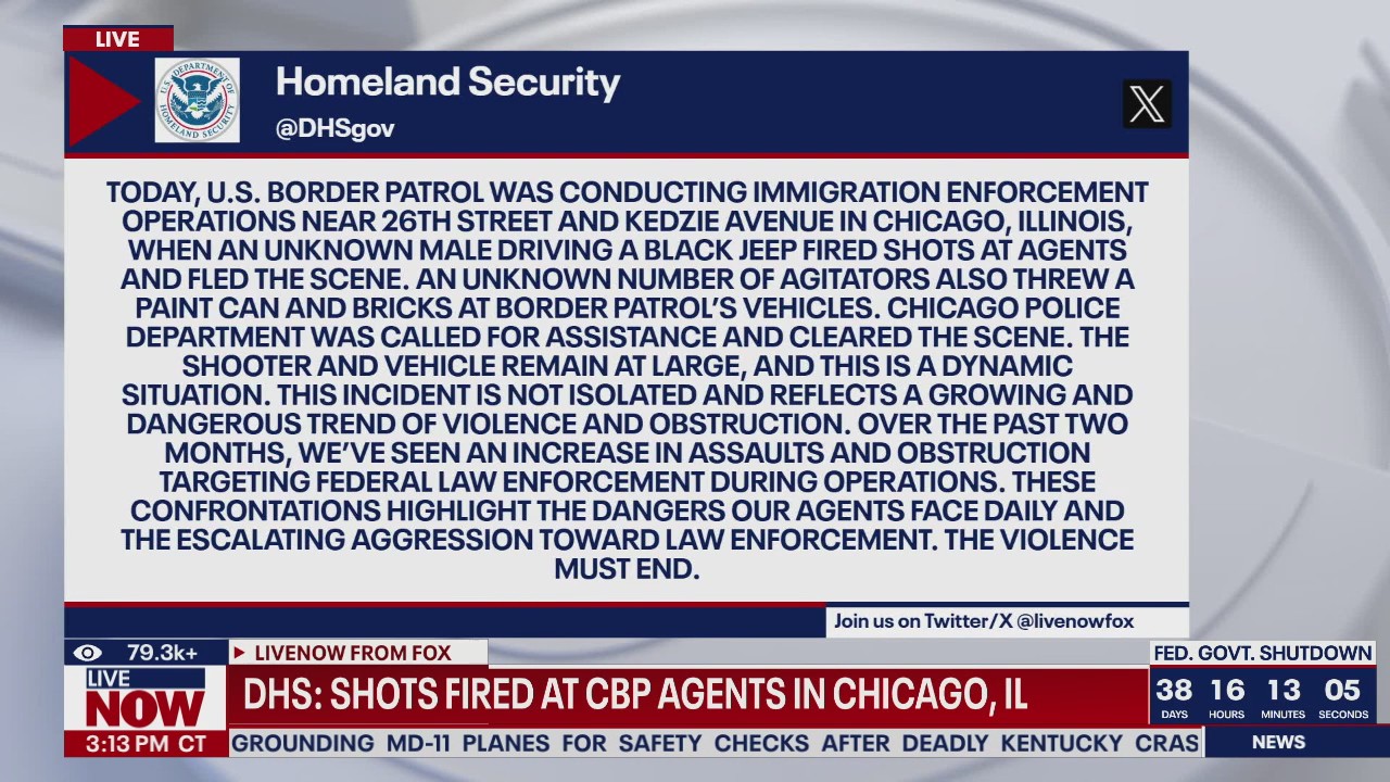 BREAKING: Gunshots fired at CBP agents in Chicago