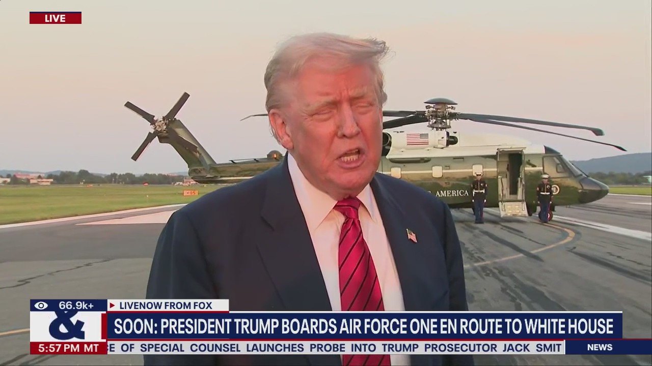 President Trump departs Allentown, PA heading to WH