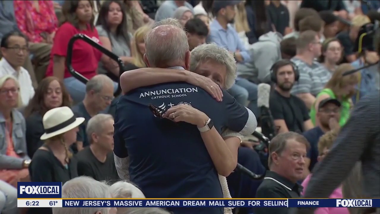 Minneapolis Shooting: Mourners gather at vigil for catholic school mass shooting victims