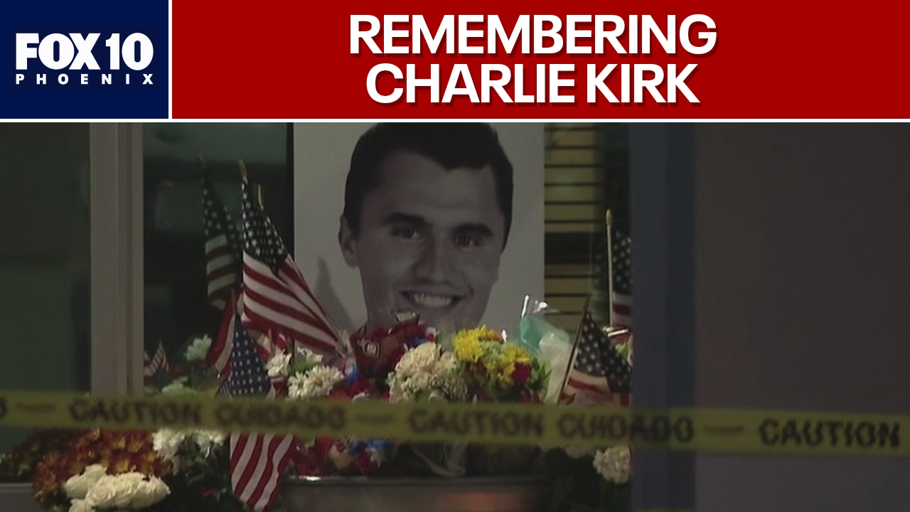 Mourners at Phoenix Turning Point USA HQ