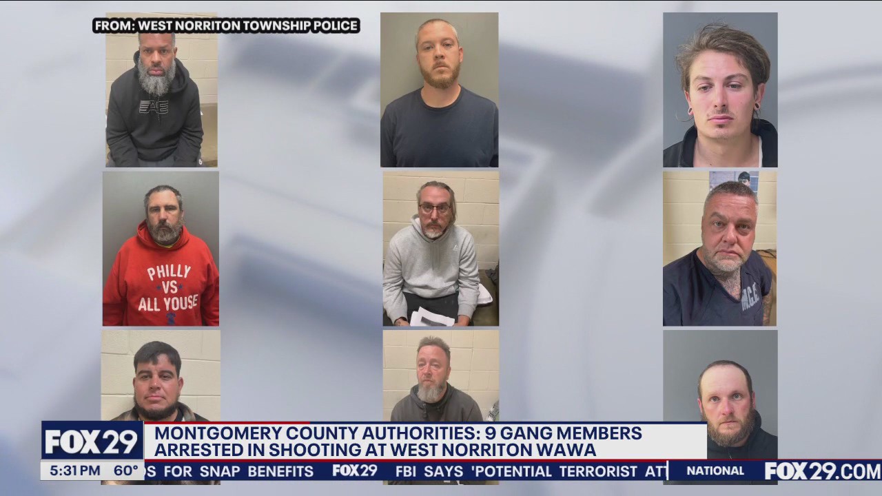 9 motorcycle gang members arrested after shooting at Wawa