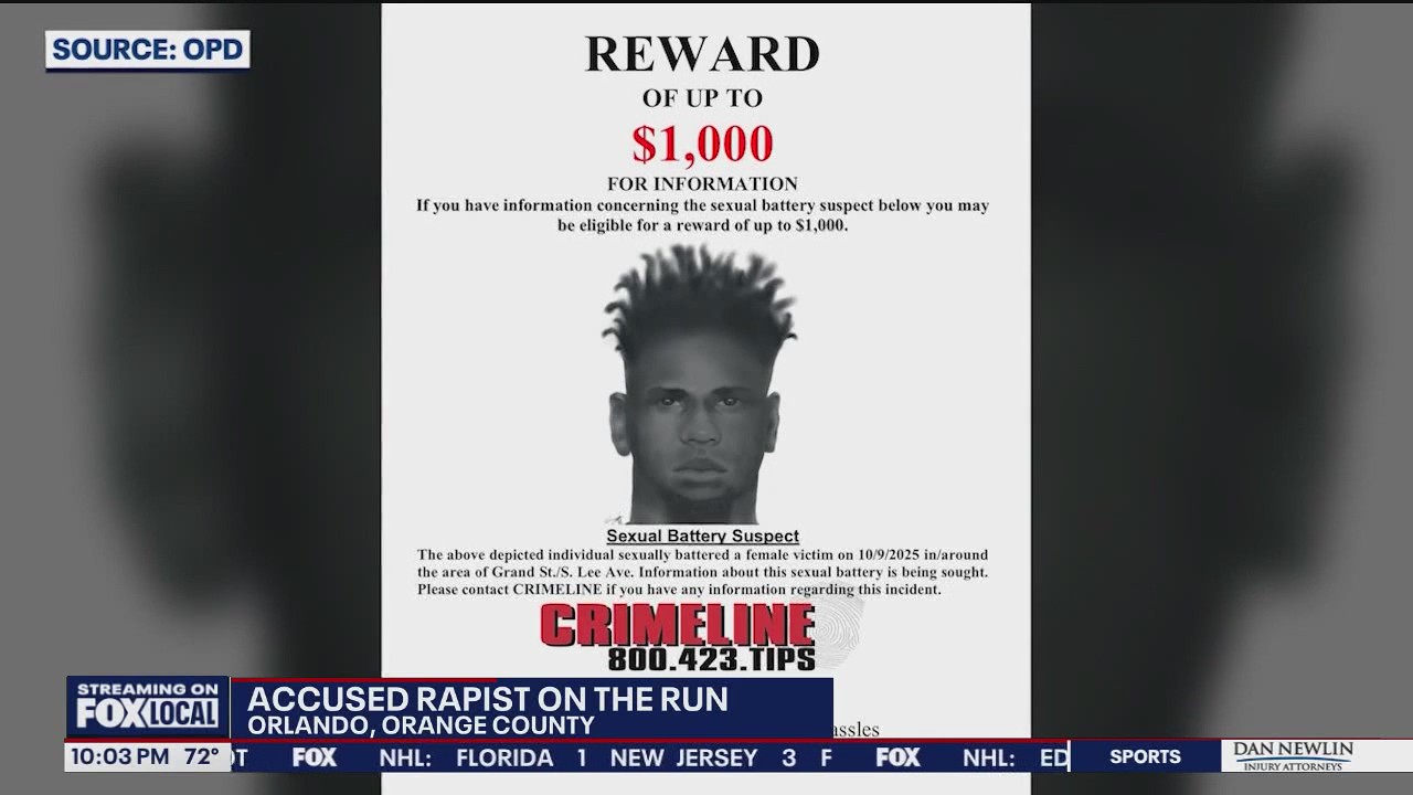 Orlando police officers search for accused rapist
