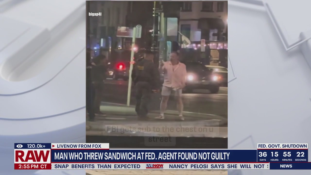 Man who threw sandwich at fed. agent found not guilty