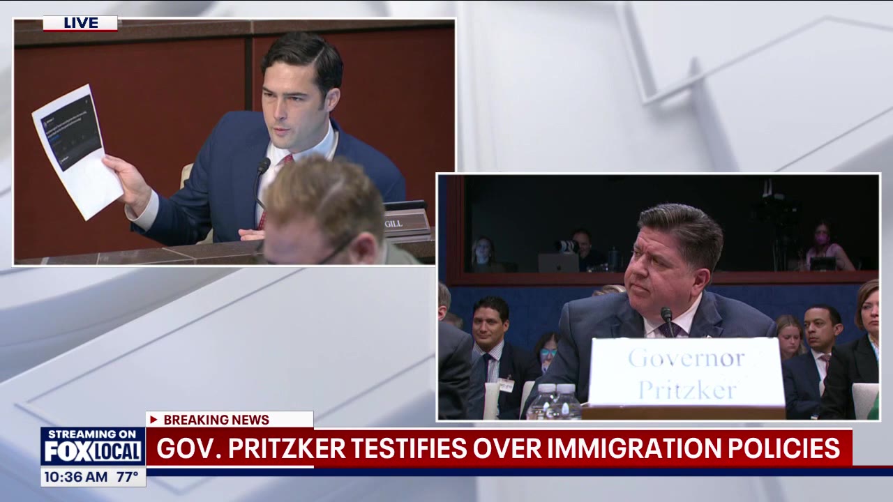Pritzker shares heated exchange: ‘So you're admitting that this is just a political circus?’