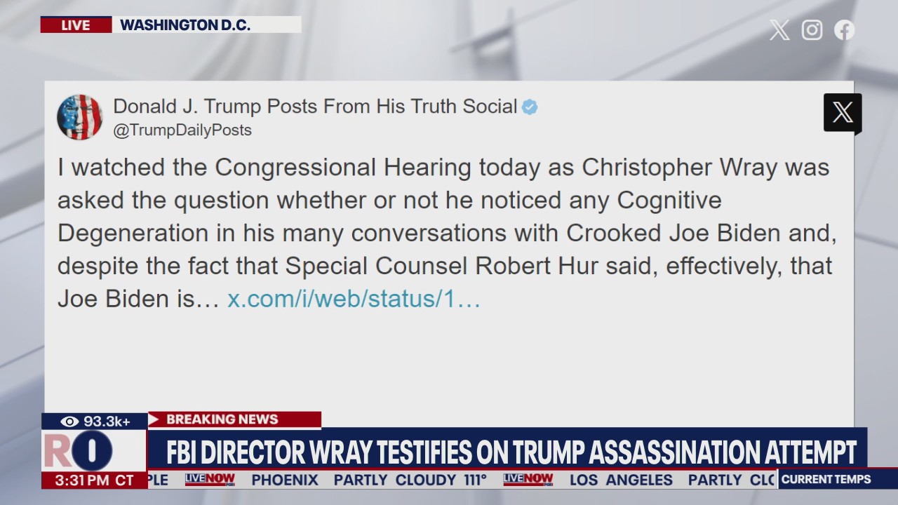 Trump: FBI Director Wray should resign immediately