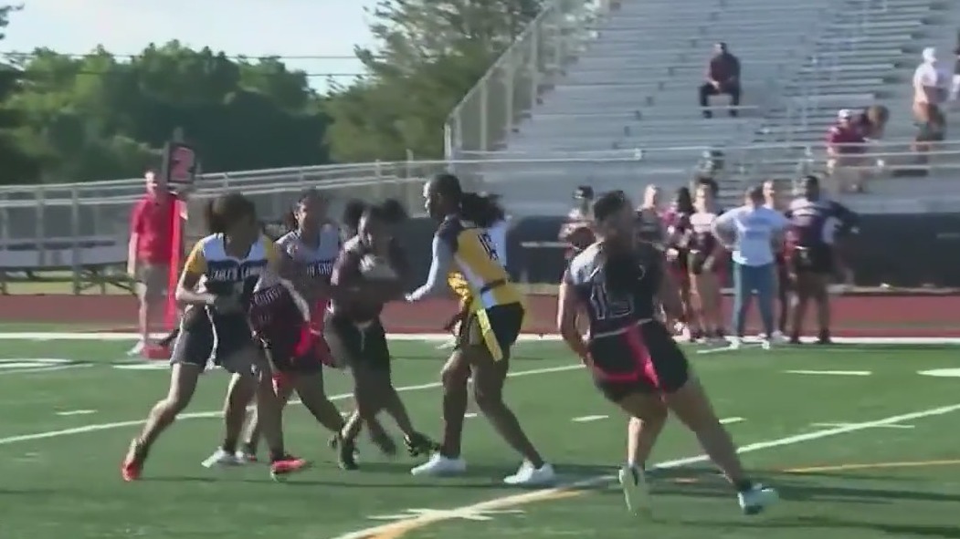 Atlanta Falcons supporting girls flag football