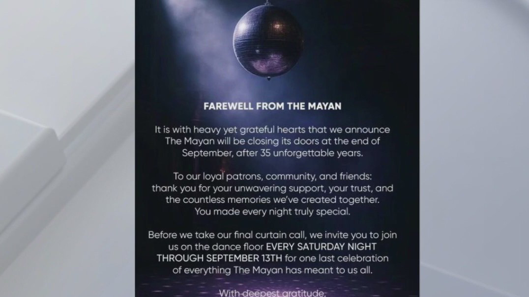 The Mayan Theater permanently closing