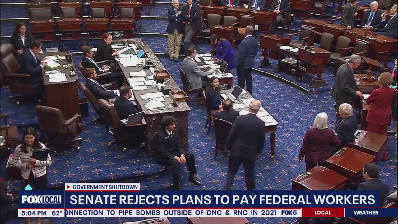 Senate rejects plan to that would pay some federal workers