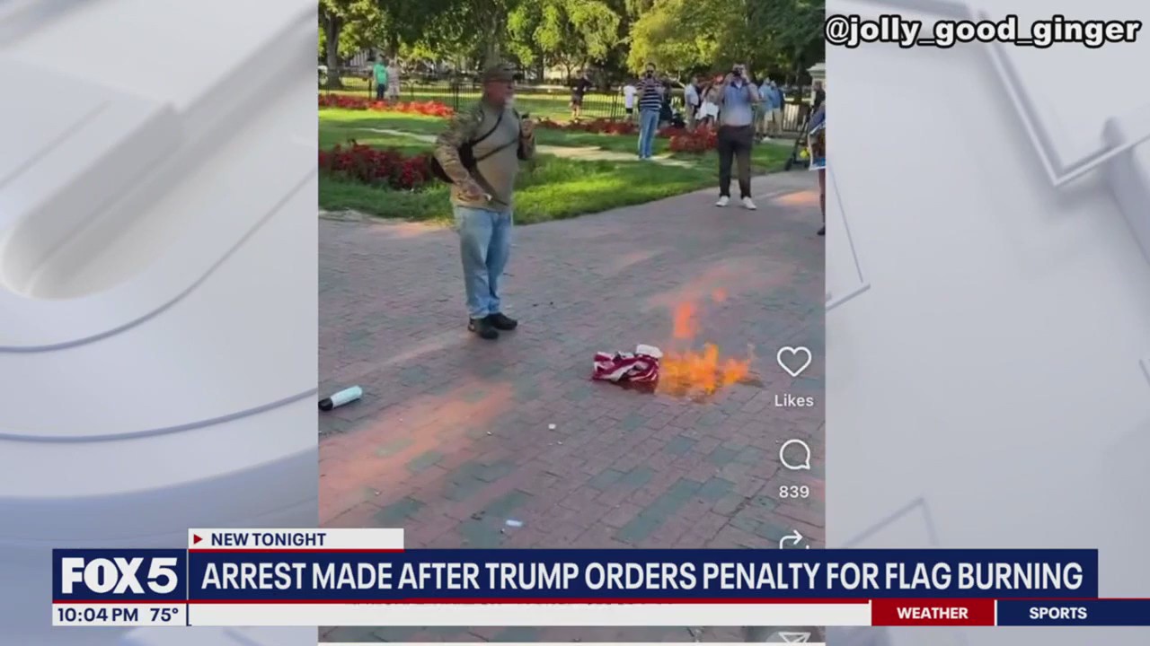 VIDEO: Army veteran detained outside White House after burning American flag