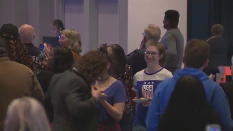 Georgia Democrats leaving election watch party