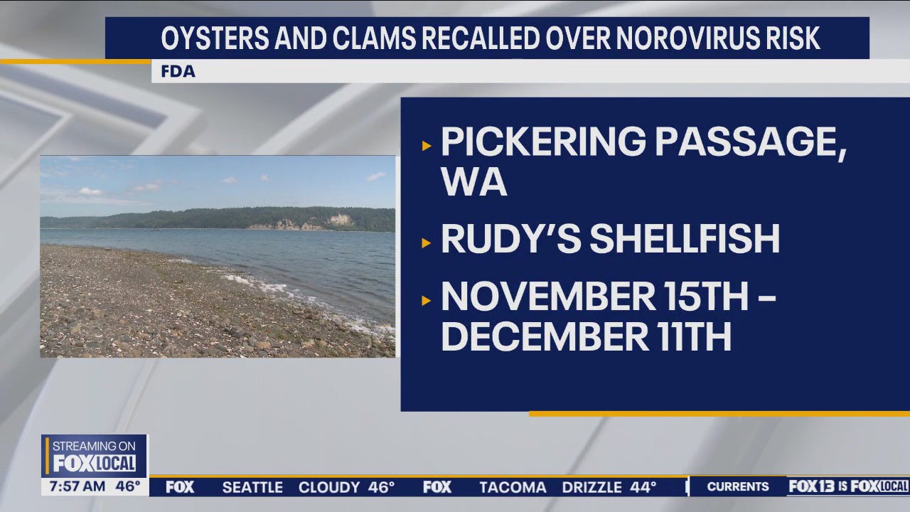 Seafood recall in WA and Canada over norovirus risk