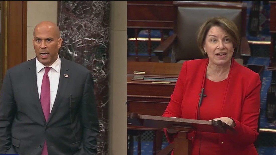 Amy Klobuchar, Cory Booker clash on U.S. Senate floor