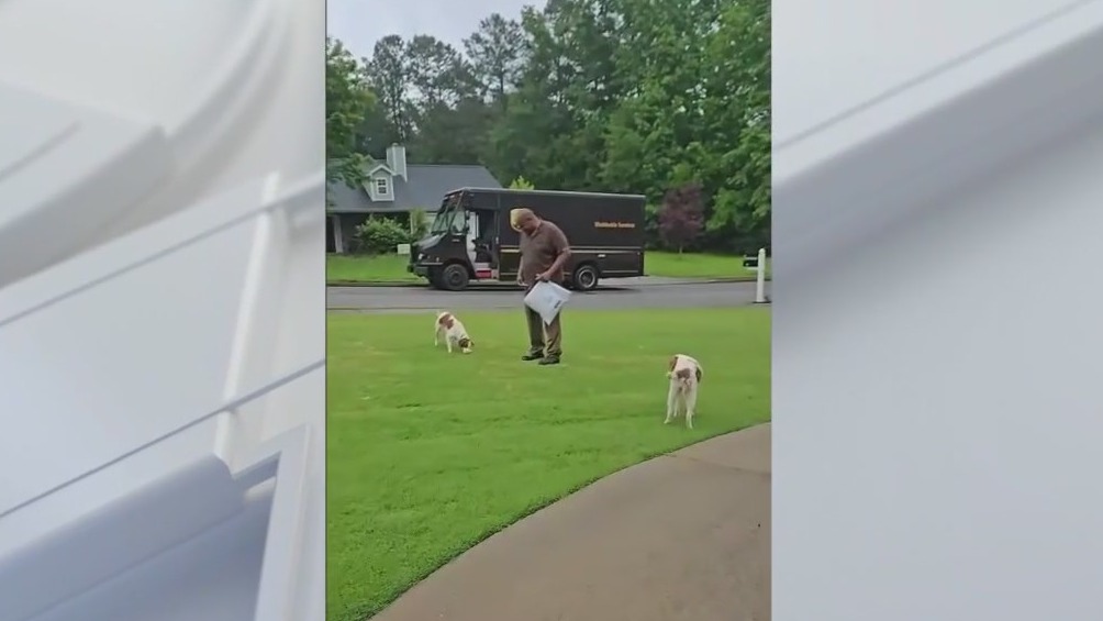 Georgia UPS driver's emotional goodbye