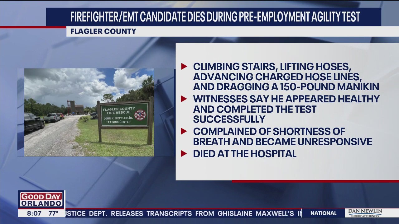 Florida EMT candidate dies during agility test