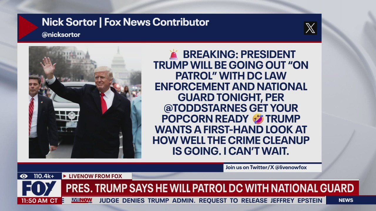 President Trump to join National Guard in DC