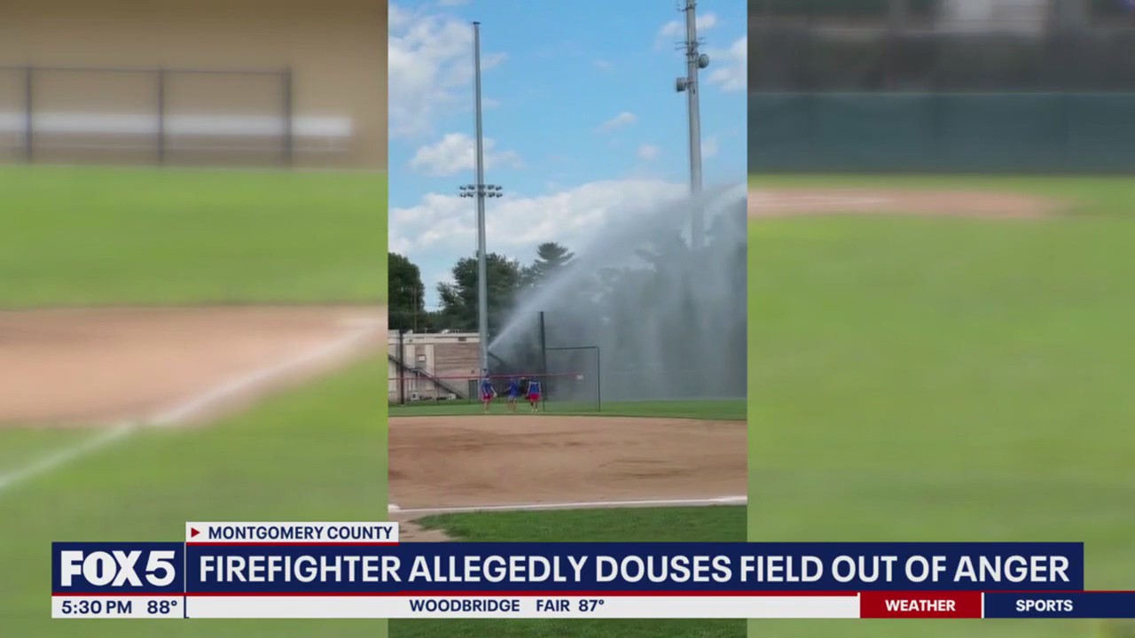 Angry firefighter allegedly turns hose on baseball game in Montgomery County