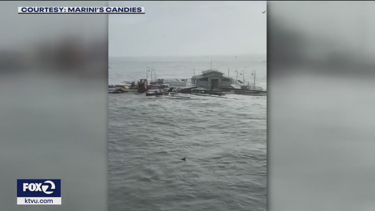 Part of iconic Santa Cruz Wharf collapses; 3 rescued from ocean