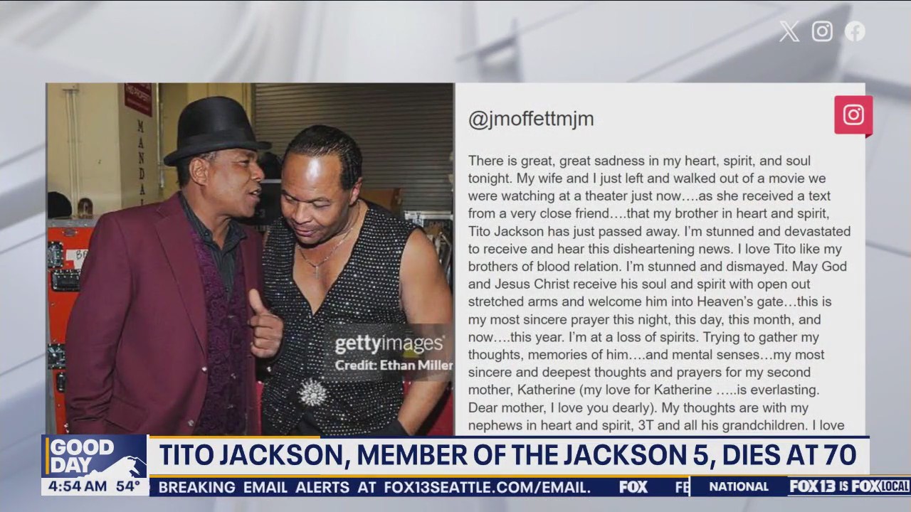 Tito Jackson, Singer and Guitarist for the Jackson 5, Dies at 70