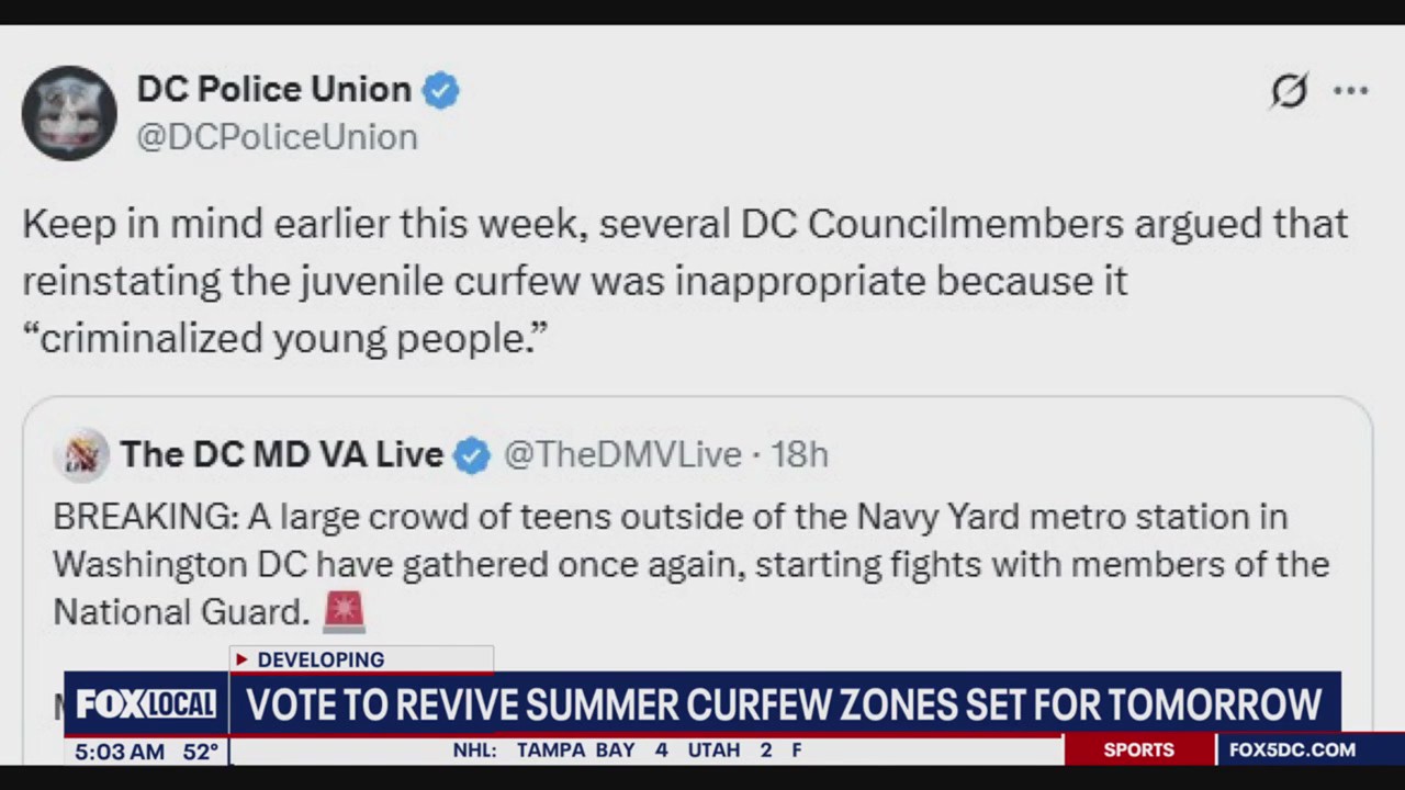 Vote to revive DC summer curfew zones set for Tuesday