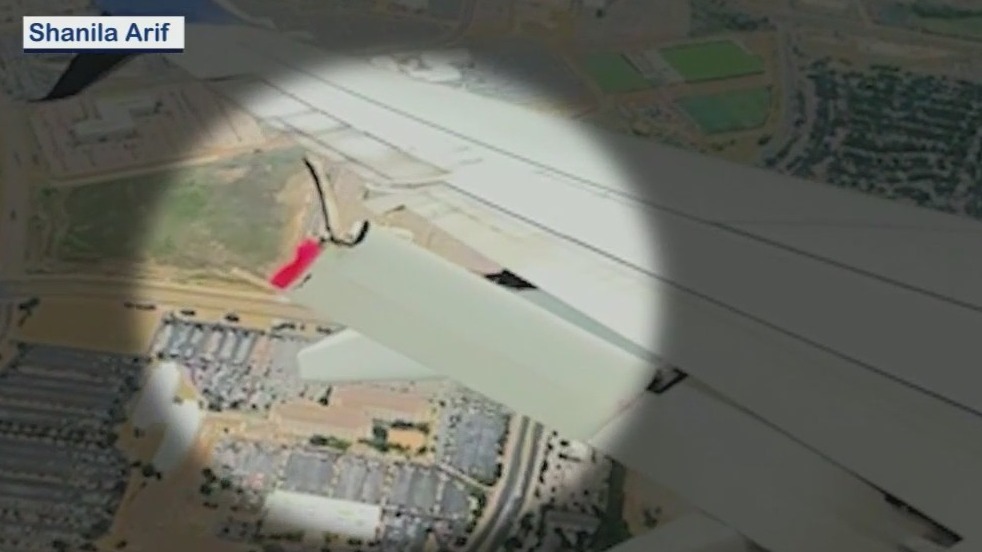 Video of broken wing flap on Delta flight
