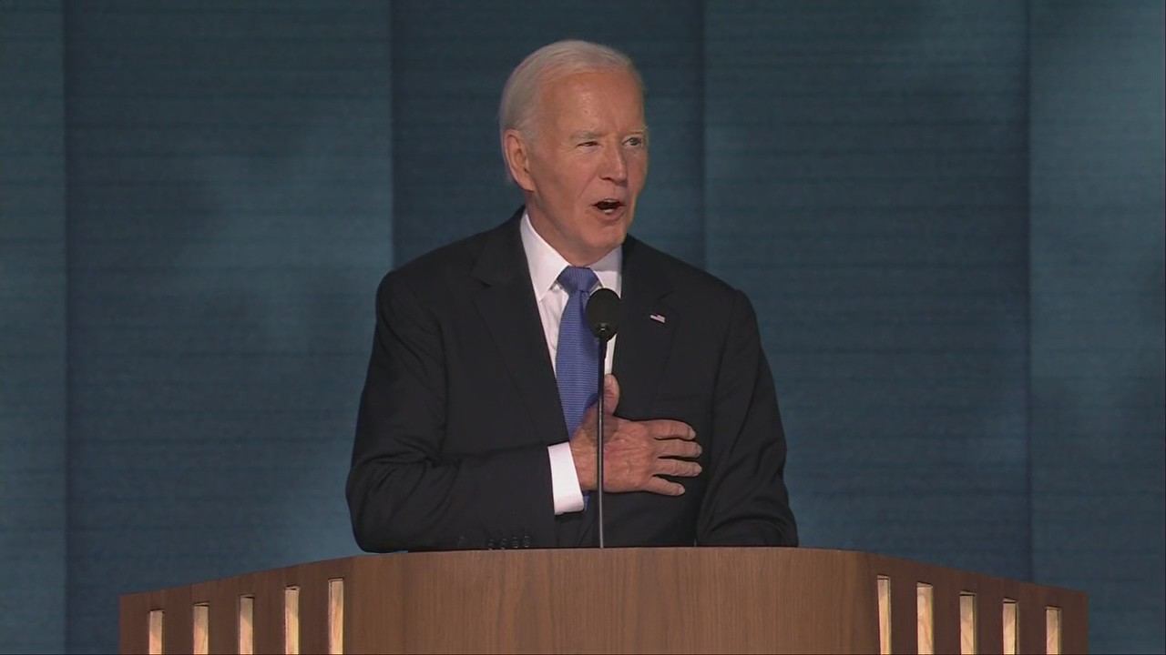 President Joe Biden speaks at DNC