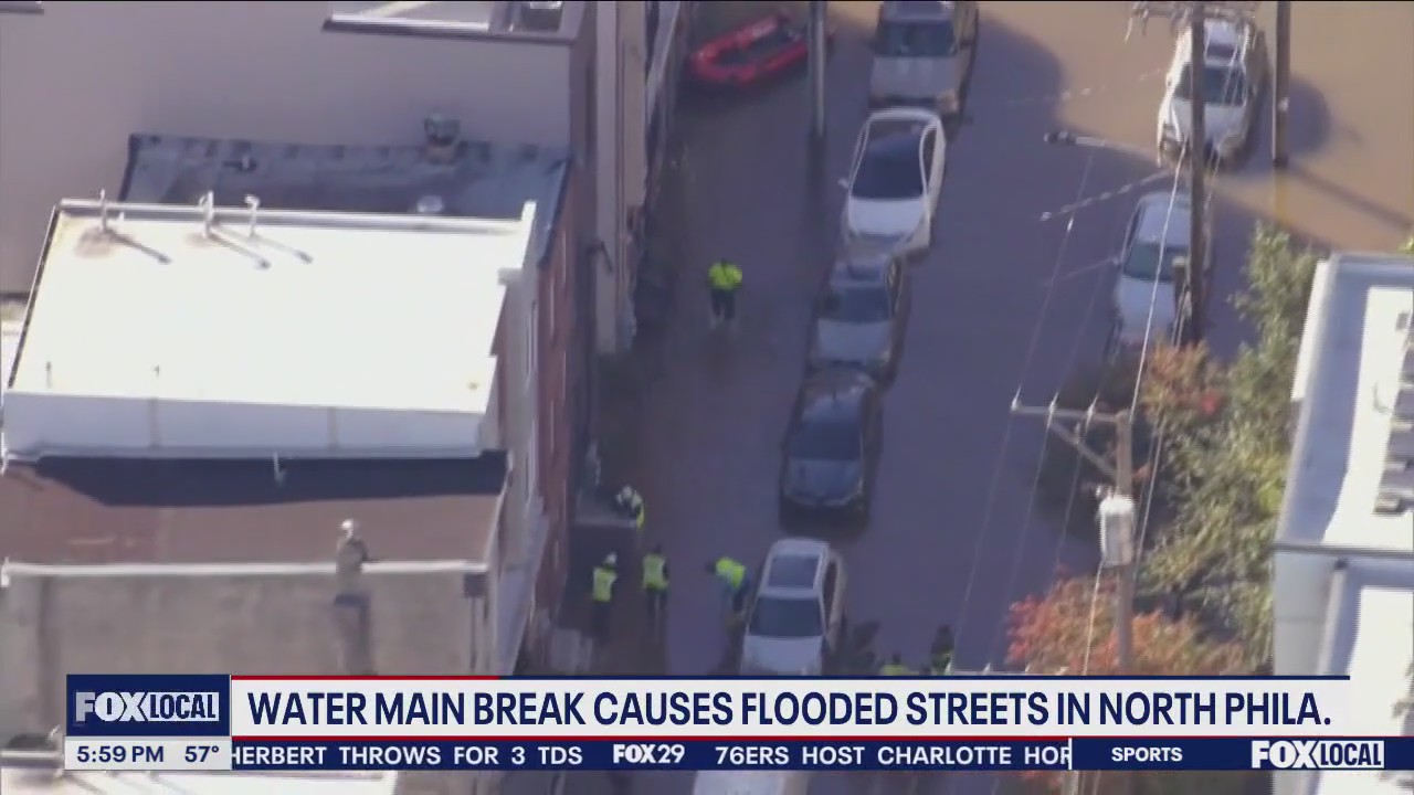 Water main break in Philly causes flooded streets