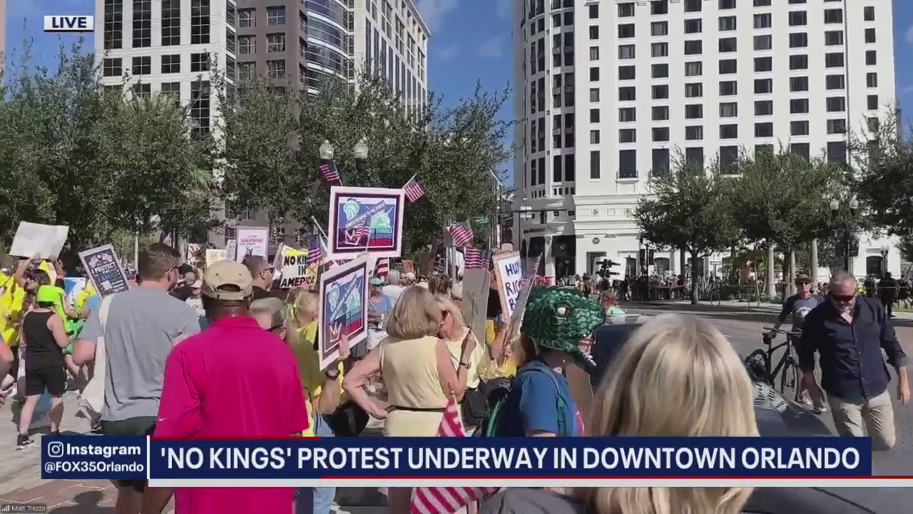 Live update: 'No kings' protest in downtown Orlando