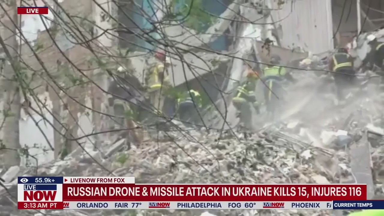 Russian drone & missile attack in Ukraine