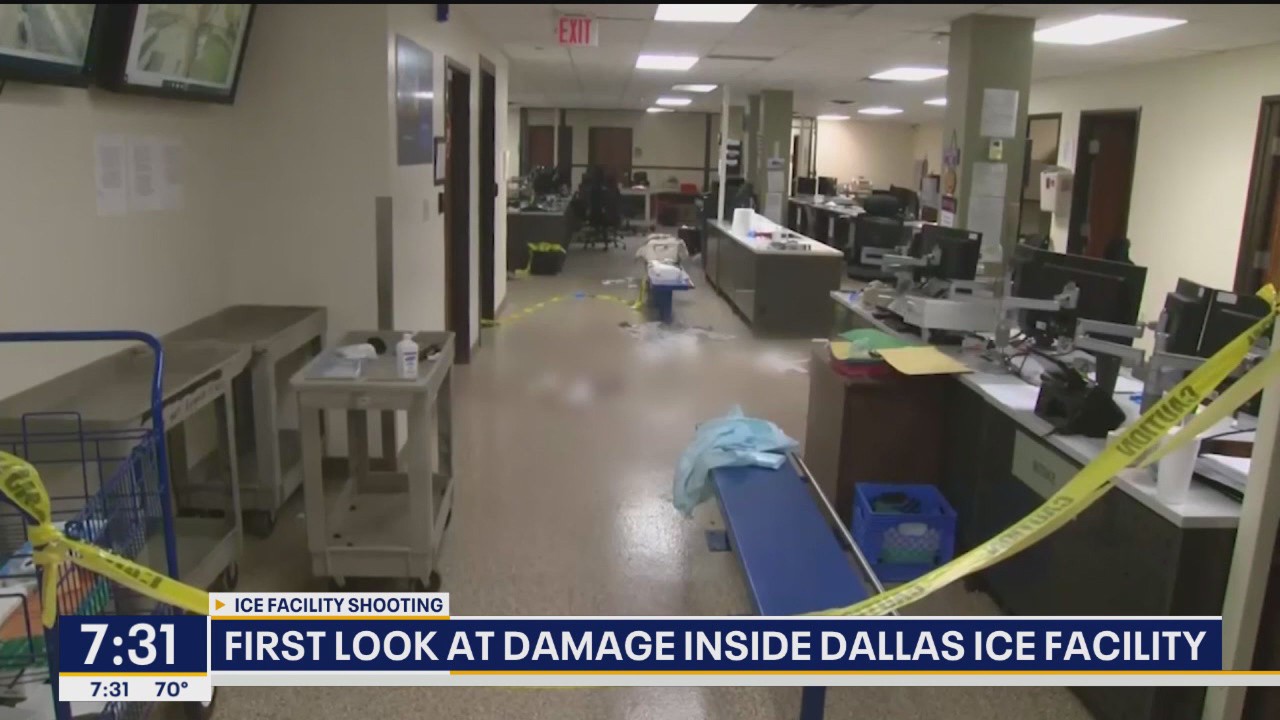 PREVIOUS COVERAGE: 1st look at shooting damage inside Dallas ICE facility