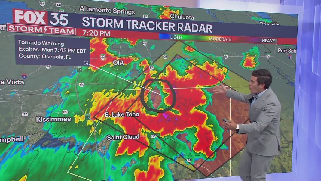 Tornado warning issued as severe storms pound Central Florida