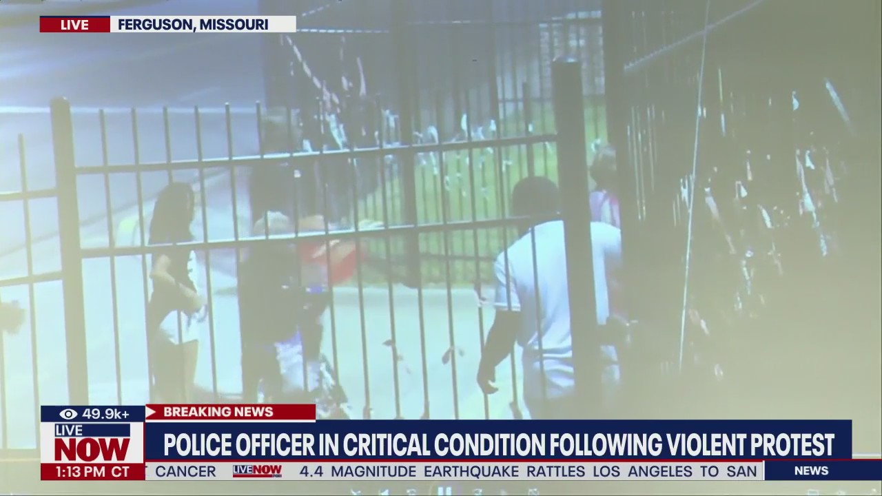 Police officer critical following violent protest