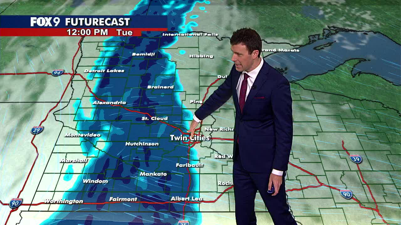 MN weather: Rain showers west of I-35 on Monday