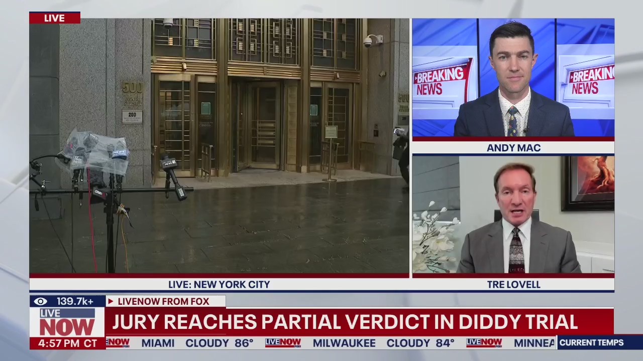 Jury reaches verdict on 4 of 5 counts in Diddy trial