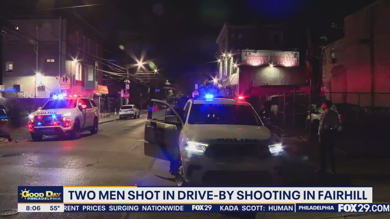 Two men injured in Philadelphia drive-by double shooting overnight Sunday