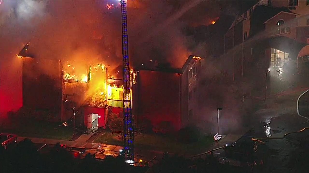Watch: SkyFOX over Southgate American House fire