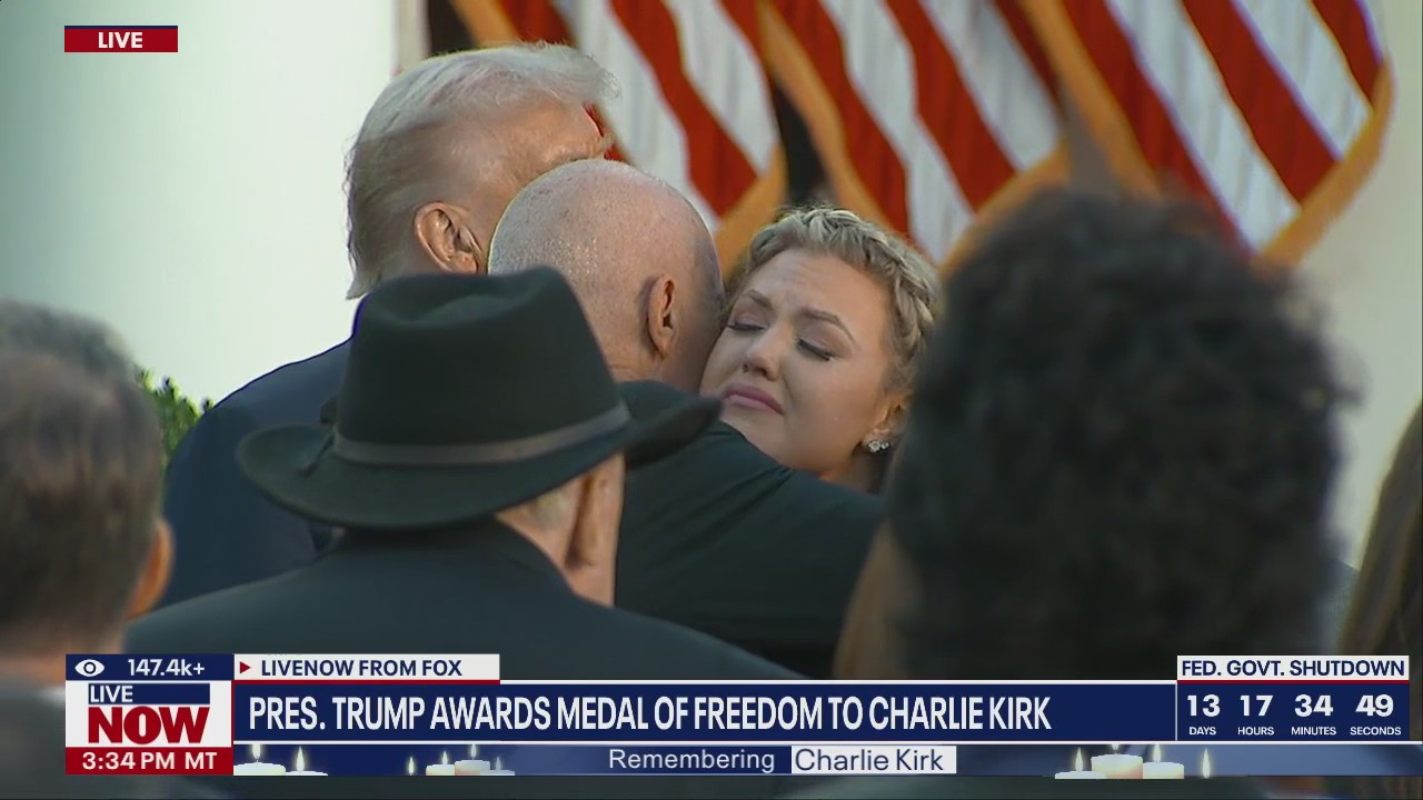 Erika Kirk speaks at husband’s award ceremony