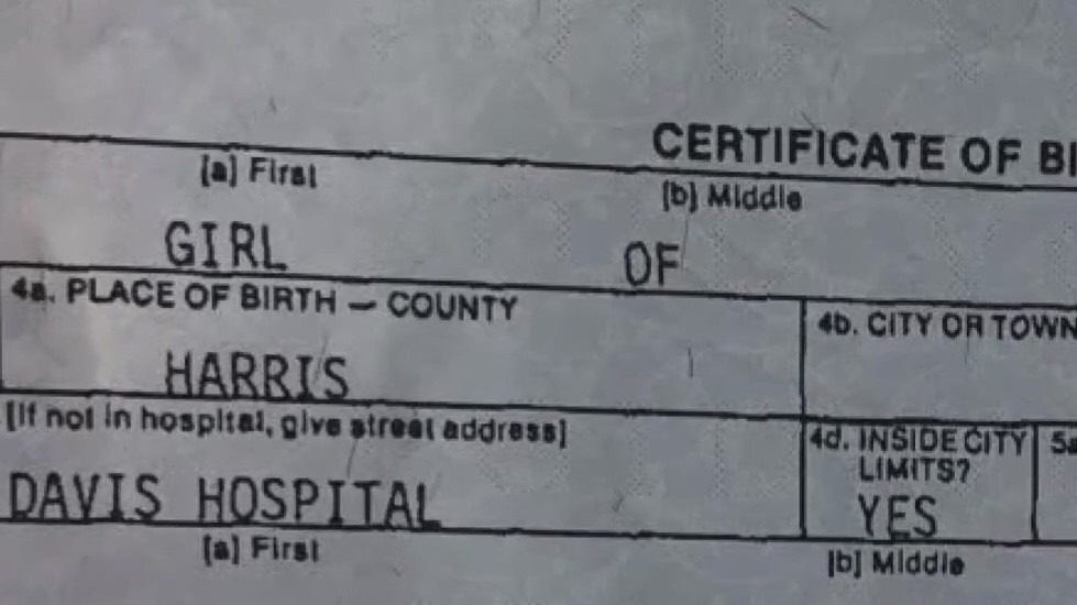 Houston woman named 'Girl' losing hope for corrected birth certificate