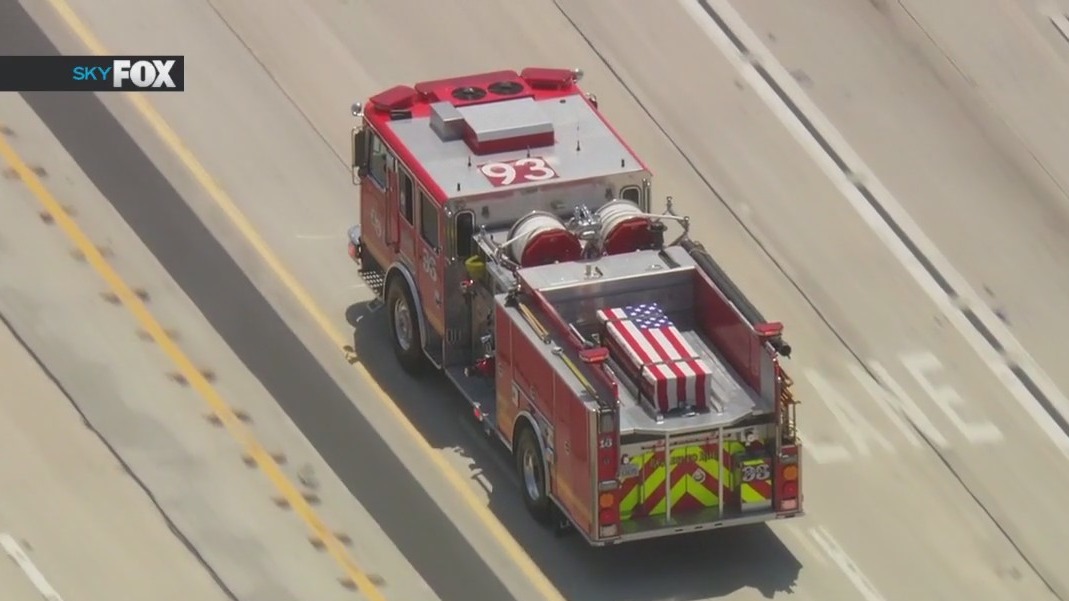 Procession underway for LA Co. firefighter killed