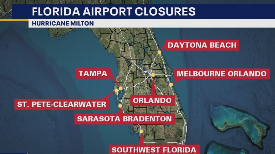 Hurricane Milton closes airports in Florida